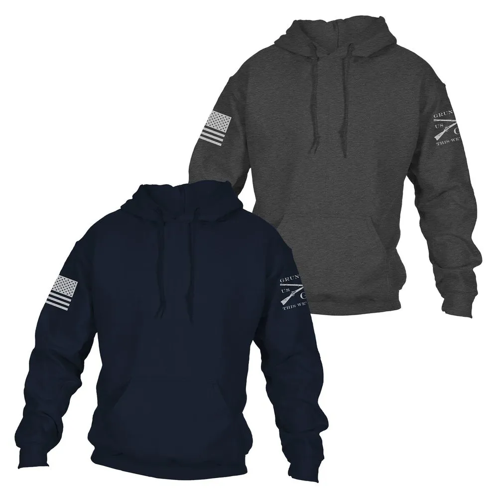 Standard Issue Core Basic Hoodie 2 Pack - Navy & Dark Heather Gray sold by Grunt Style