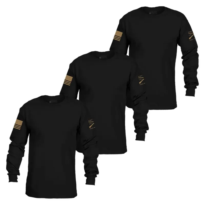 Basic Long Sleeve Black 3-Pack sold by Grunt Style