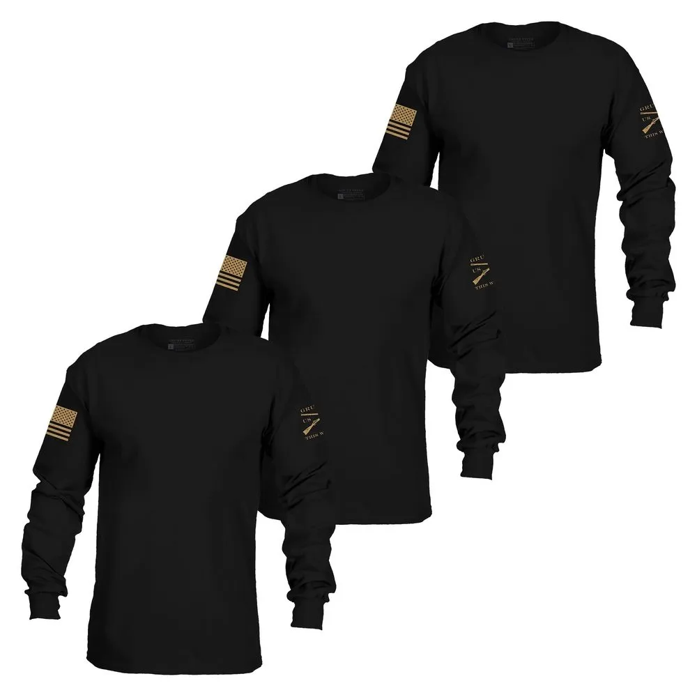Basic Long Sleeve Black 3-Pack sold by Grunt Style