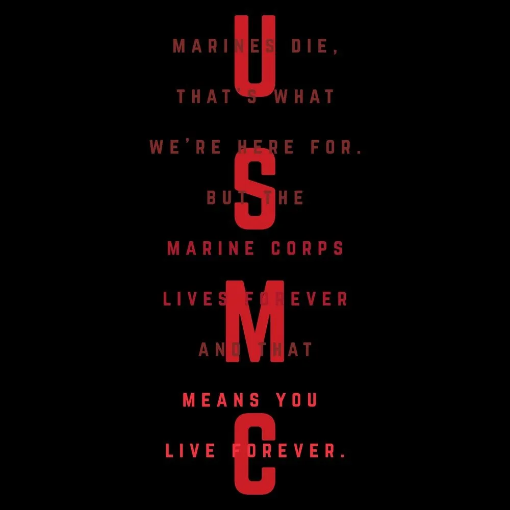 USMC - Lives Forever T-Shirt - Black sold by Grunt Style product image thumbnail 3