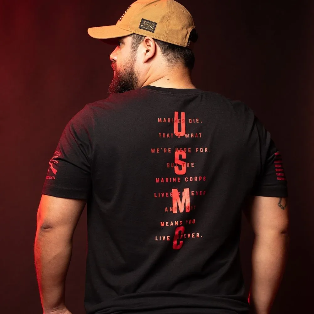 USMC - Lives Forever T-Shirt - Black sold by Grunt Style product image thumbnail 2