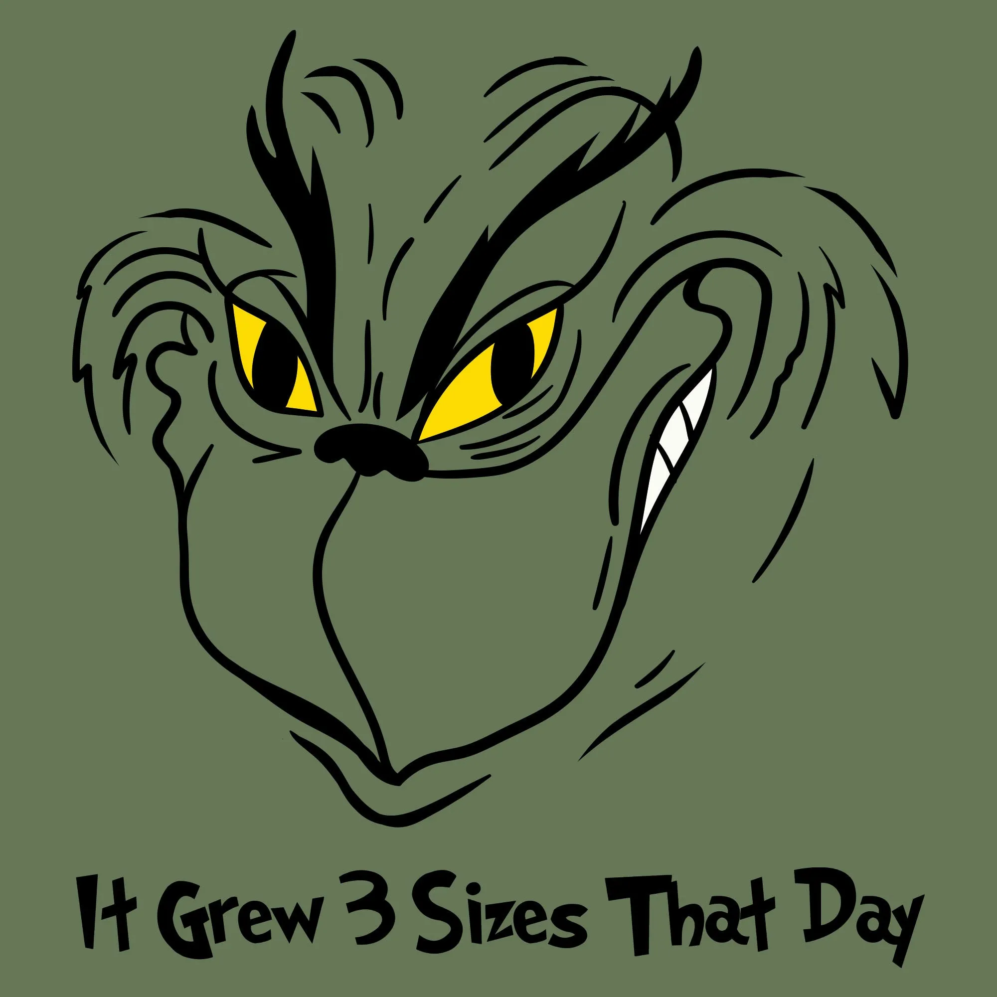 Grinch Grows Hoodie - Military Green sold by Grunt Style product image thumbnail 2