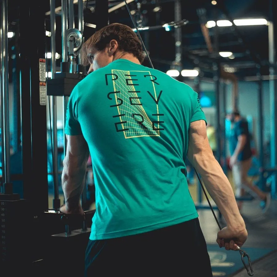 Never Quit T-Shirt - Heather Aqua sold by Grunt Style product image thumbnail 3