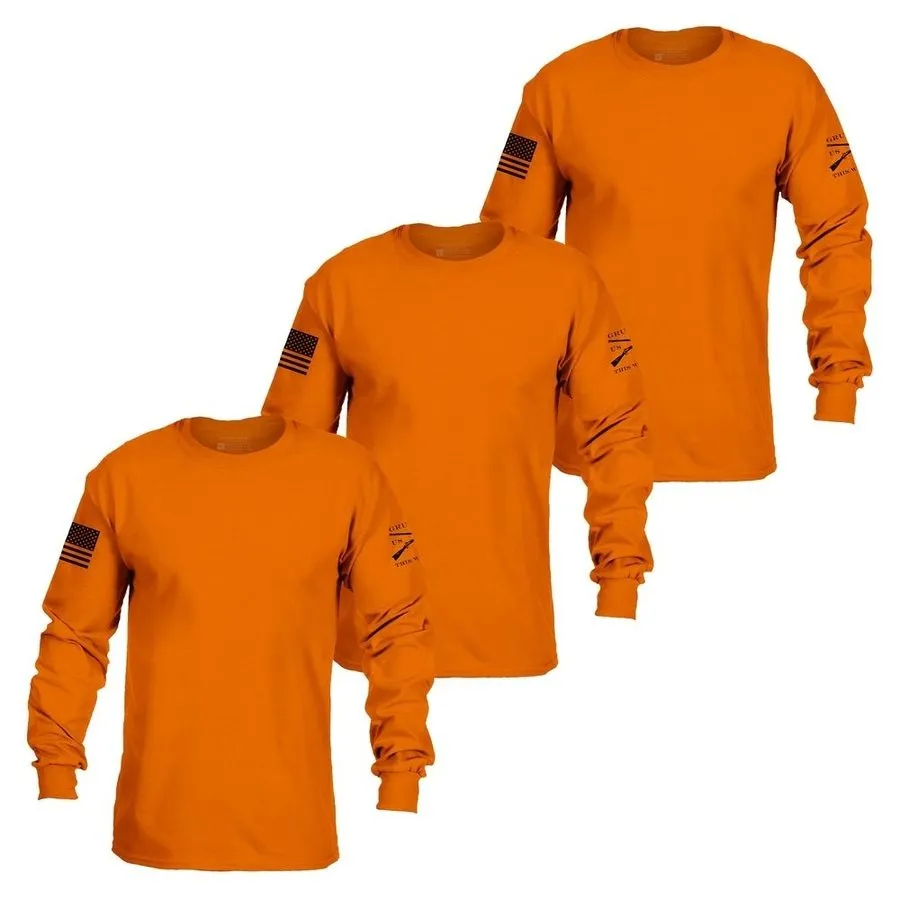 Basic Long Sleeve Safety Orange 3-Pack sold by Grunt Style