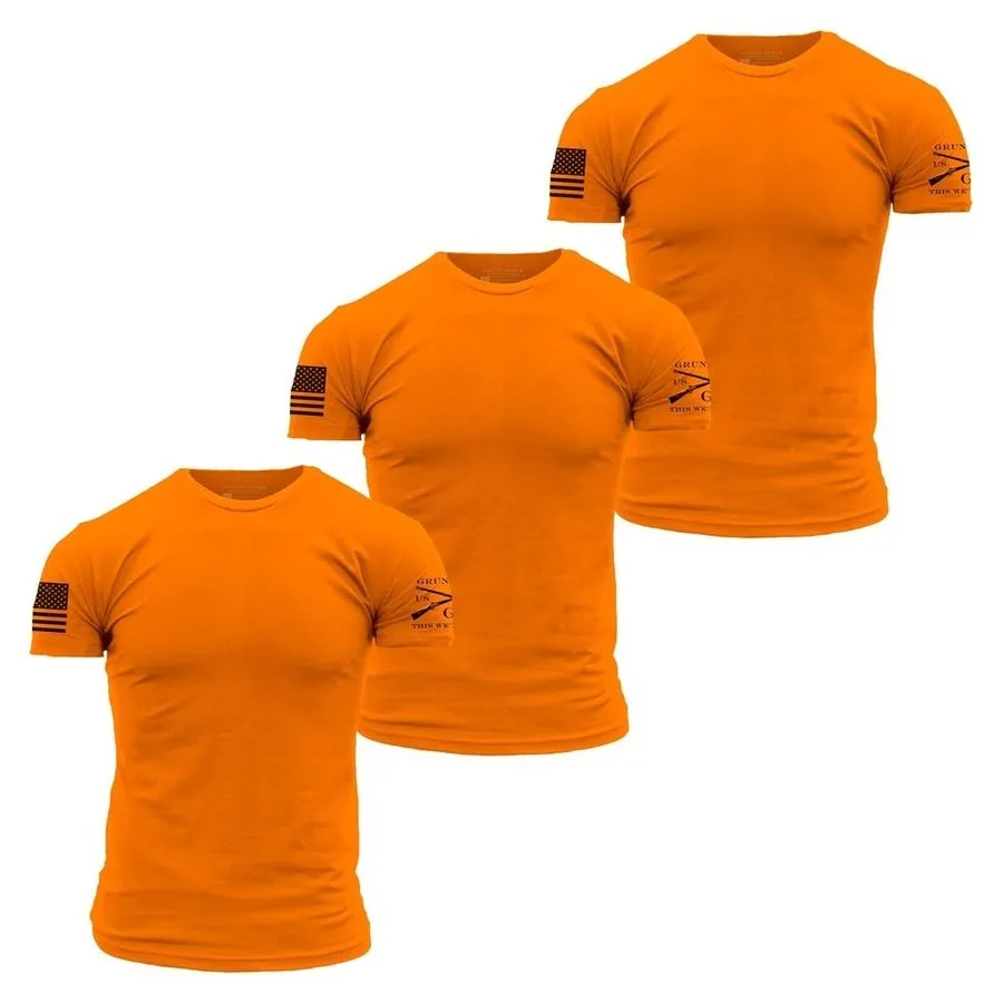 Basic T-Shirts - Safety Orange - 3 Pack sold by Grunt Style