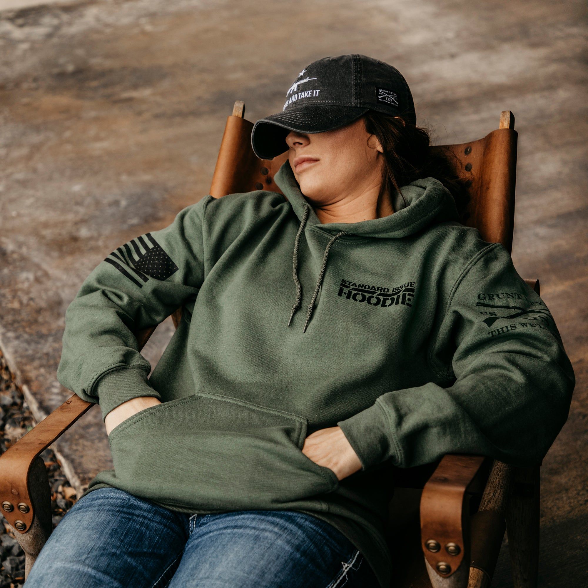 This Is My Hoodie Sweatshirt - Military Green sold by Grunt Style product image thumbnail 3