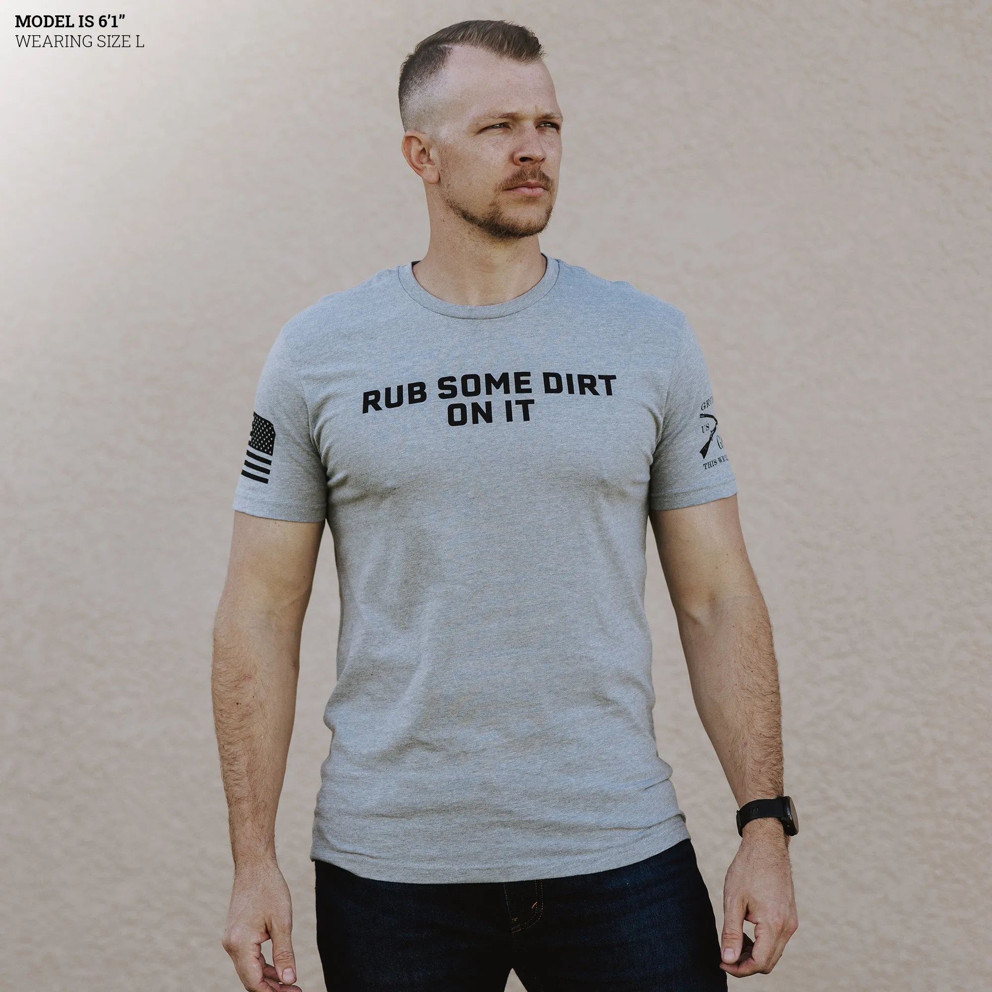 Rub Some Dirt On It T-Shirt - Dark Heather Gray sold by Grunt Style product image thumbnail 4