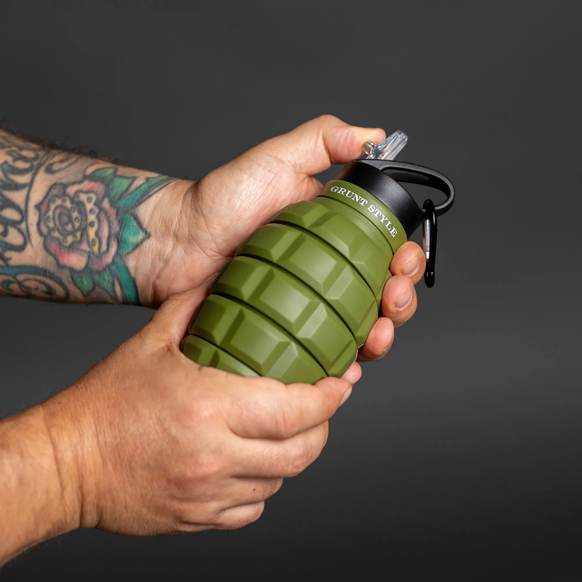 Grunt Style Military Green Hydro Blast: Collapsible Bottle sold by Grunt Style product image thumbnail 2