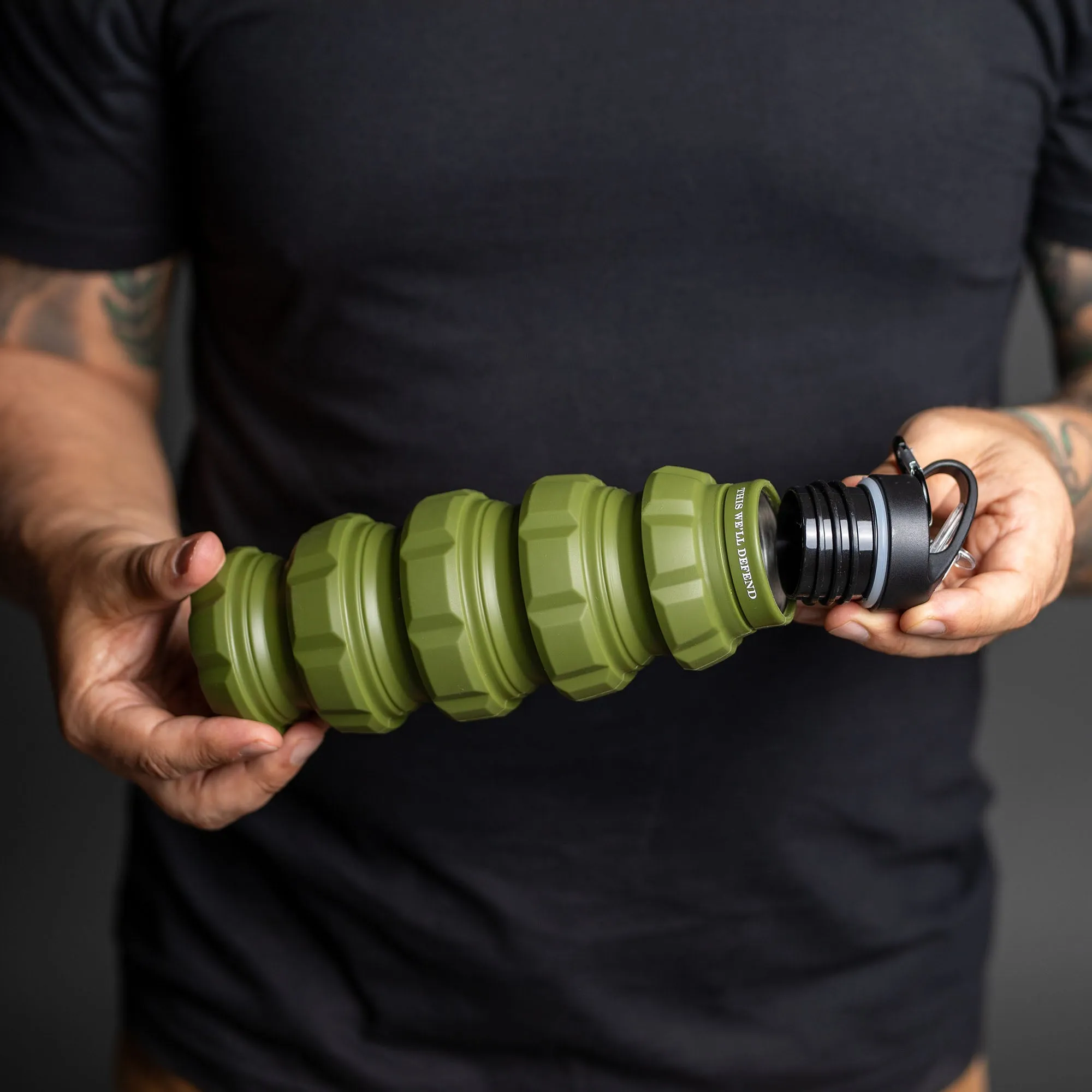 Grunt Style Military Green Hydro Blast: Collapsible Bottle sold by Grunt Style product image thumbnail 3