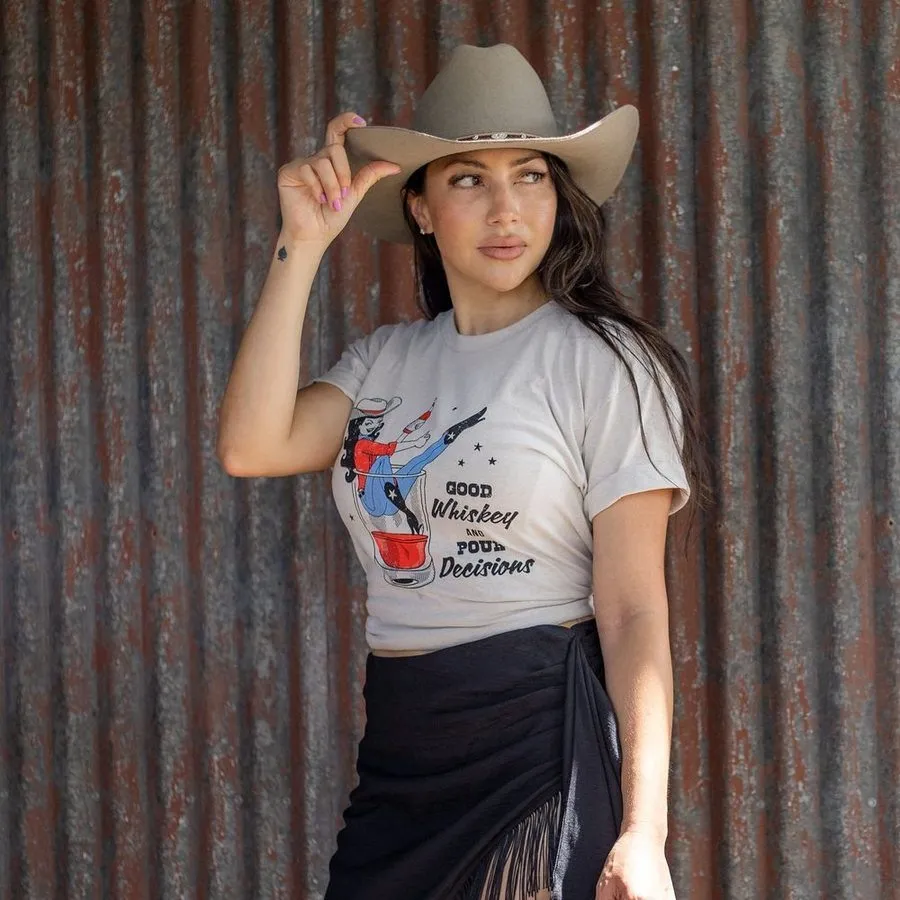 Women's Whiskey Cowgirl Boyfriend Fit T-Shirt - Sand sold by Grunt Style product image thumbnail 2