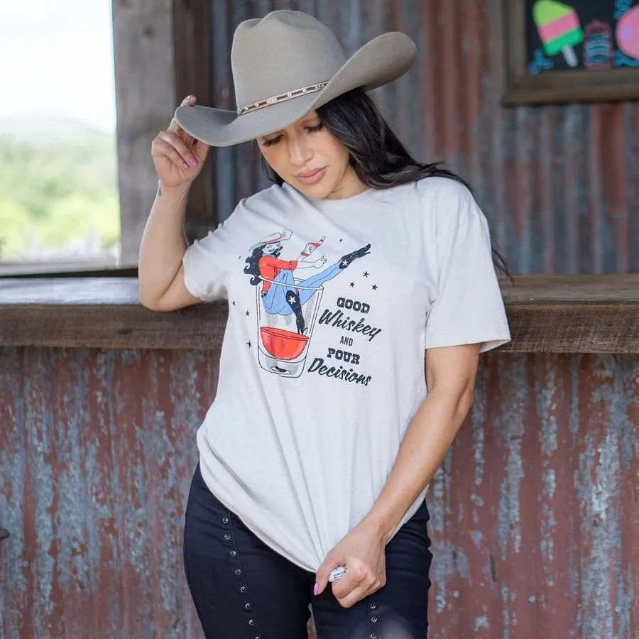 Women's Whiskey Cowgirl Boyfriend Fit T-Shirt - Sand sold by Grunt Style product image thumbnail 5