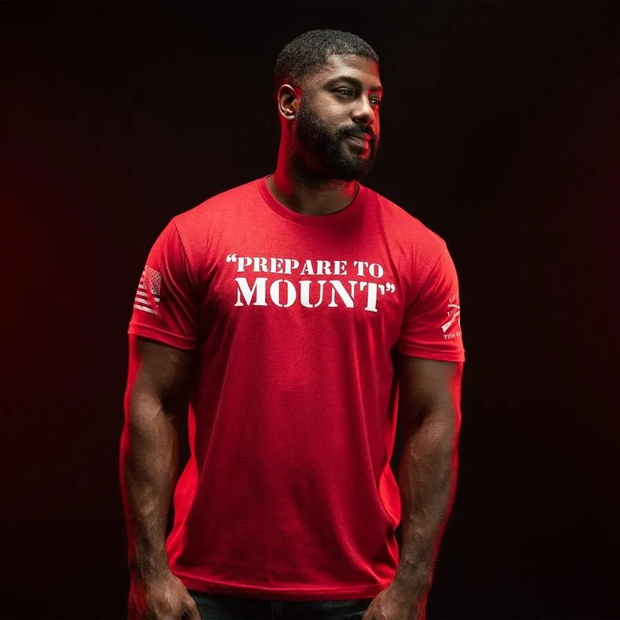 Prepare To Mount T-Shirt - Red sold by Grunt Style product image thumbnail 3