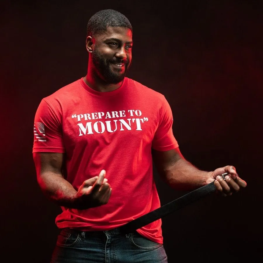 Prepare To Mount T-Shirt - Red sold by Grunt Style product image thumbnail 4