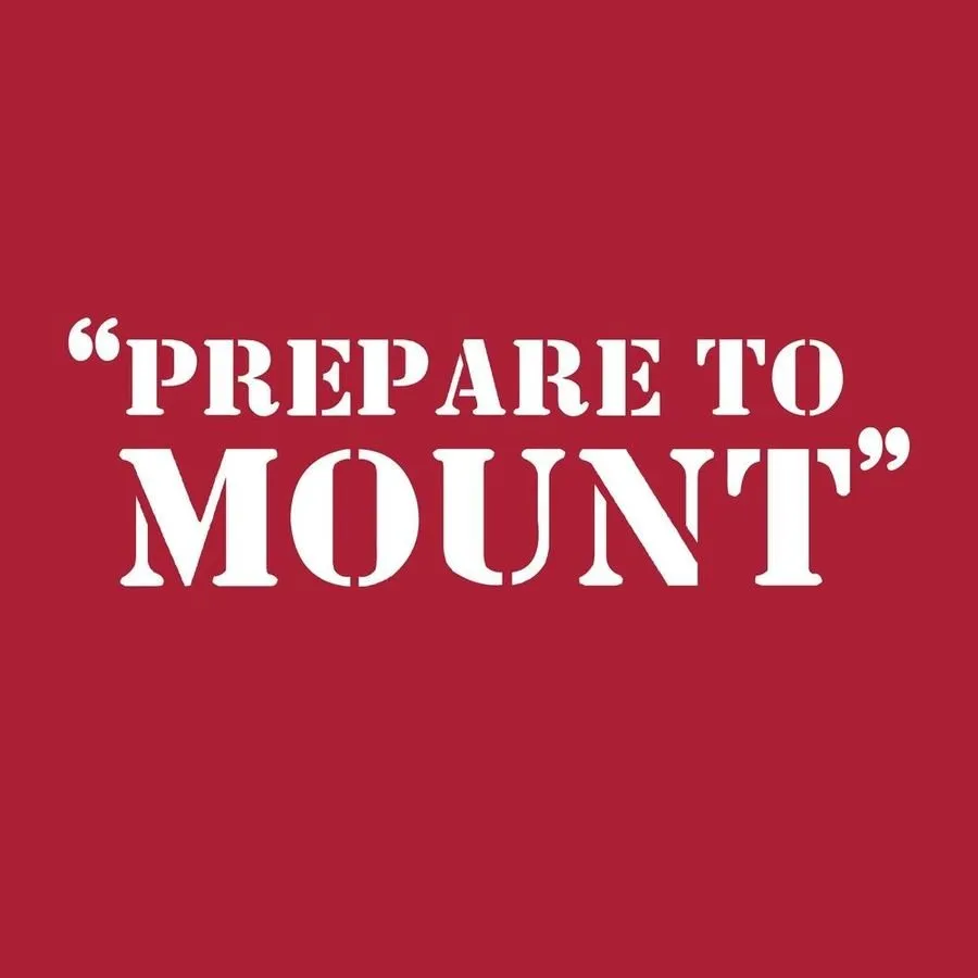 Prepare To Mount T-Shirt - Red sold by Grunt Style product image thumbnail 2