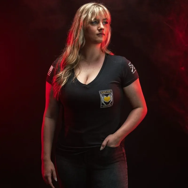 Women's Lover Tarot V-Neck - Black sold by Grunt Style