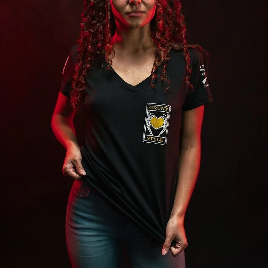 Women's Lover Tarot V-Neck - Black sold by Grunt Style product image thumbnail 4