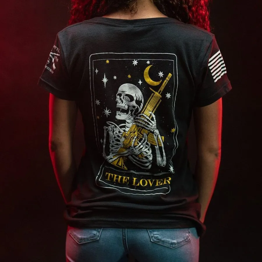 Women's Lover Tarot V-Neck - Black sold by Grunt Style product image thumbnail 3