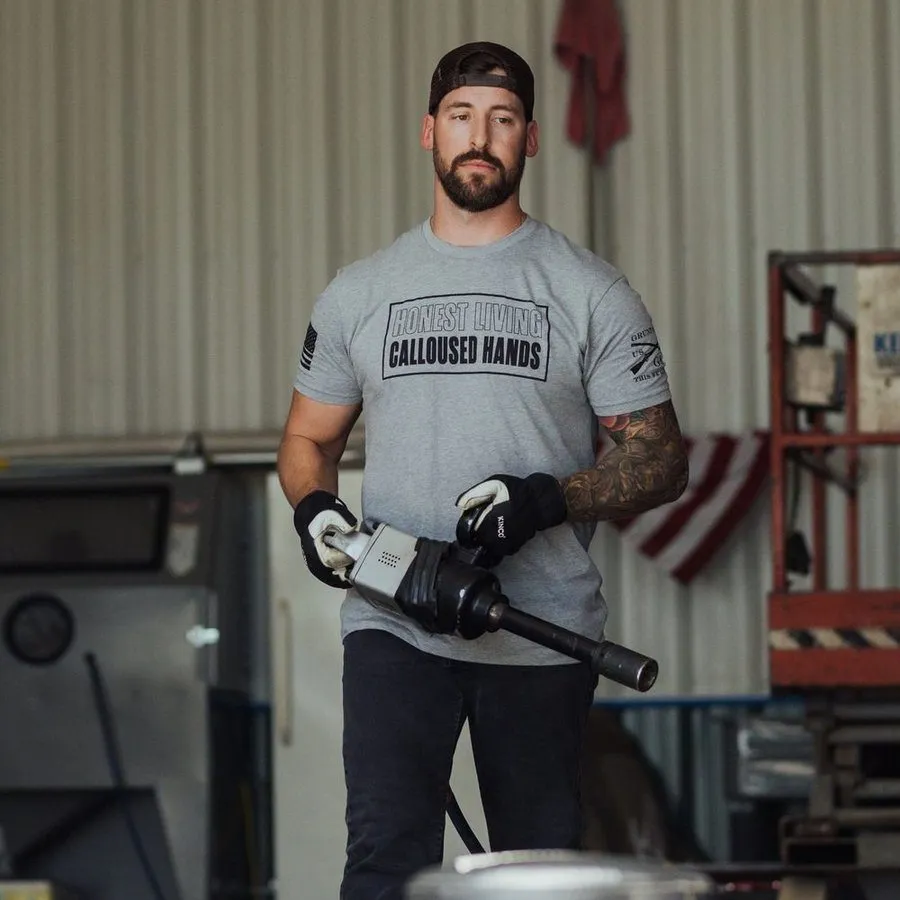 Calloused Hands T-Shirt - Dark Heather Gray sold by Grunt Style product image thumbnail 3
