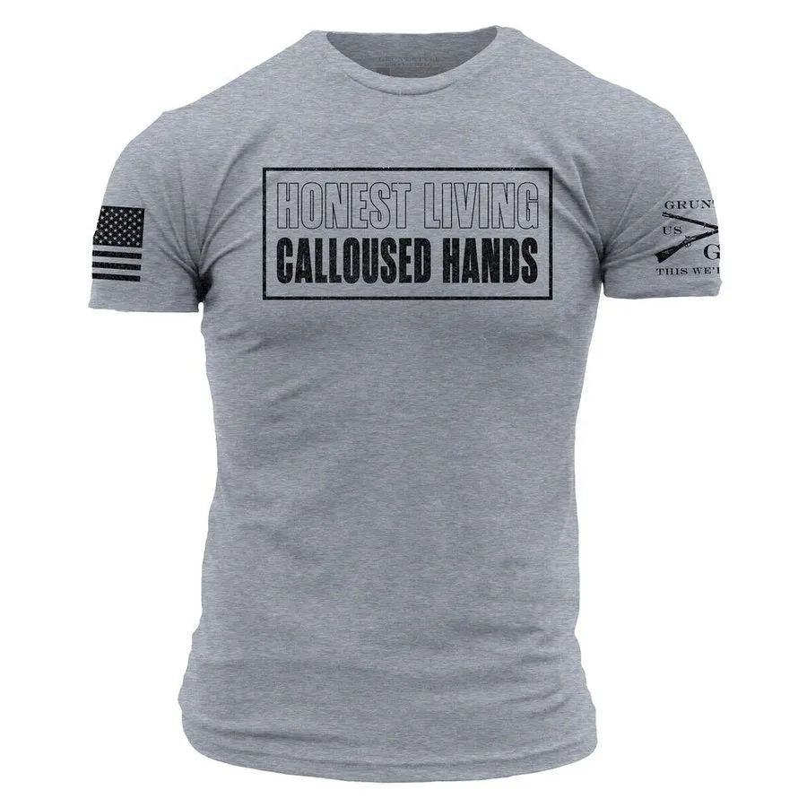 Calloused Hands T-Shirt - Dark Heather Gray sold by Grunt Style