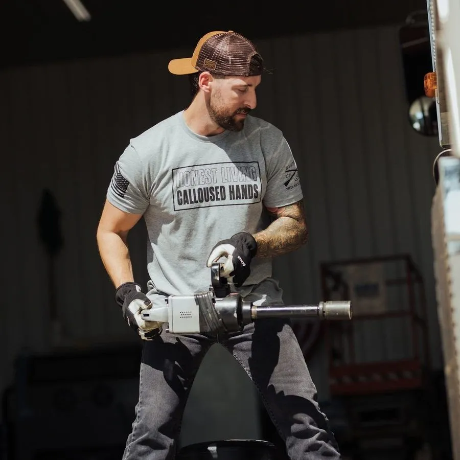 Calloused Hands T-Shirt - Dark Heather Gray sold by Grunt Style product image thumbnail 4