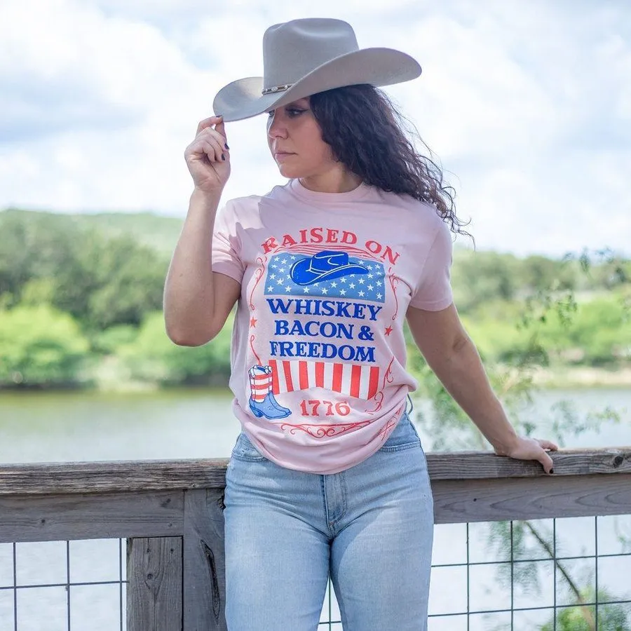 Women's Raised Right Boyfriend Fit T-Shirt - Light Pink sold by Grunt Style