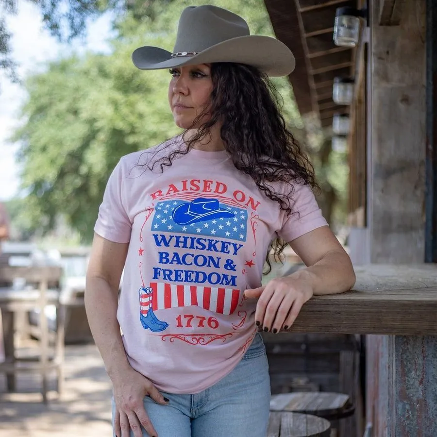 Women's Raised Right Boyfriend Fit T-Shirt - Light Pink sold by Grunt Style product image thumbnail 3