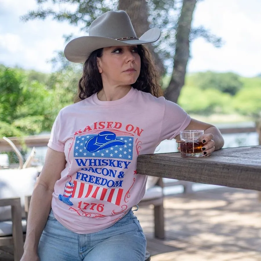 Women's Raised Right Boyfriend Fit T-Shirt - Light Pink sold by Grunt Style product image thumbnail 5