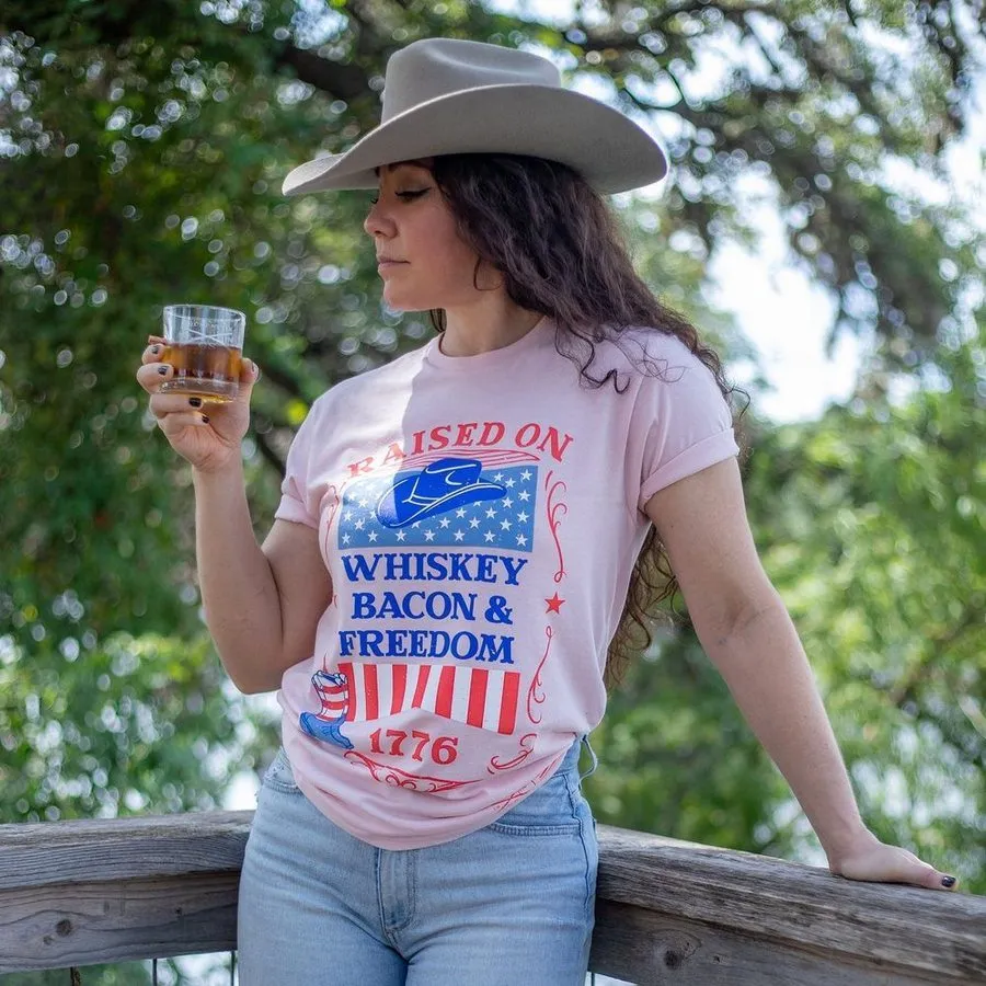 Women's Raised Right Boyfriend Fit T-Shirt - Light Pink sold by Grunt Style product image thumbnail 4