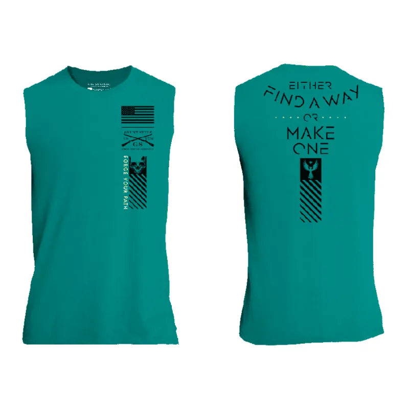 Find A Way Or Make One Muscle Tank - Heather Aqua sold by Grunt Style