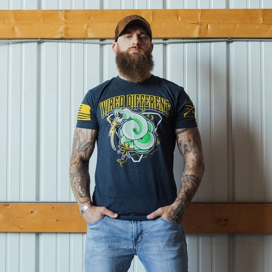 Wired Different T-Shirt - Midnight Navy sold by Grunt Style product image thumbnail 4