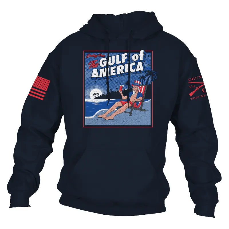 Greetings From The Gulf Of America Hoodie - Navy sold by Grunt Style