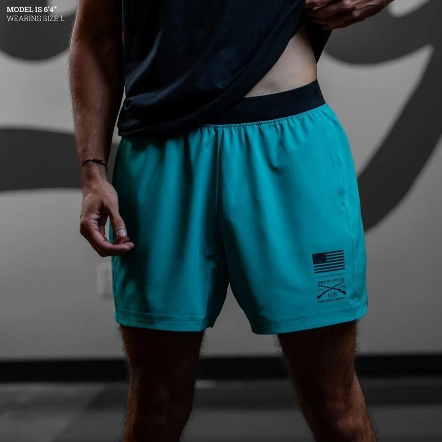 Men's Training Shorts - Aqua sold by Grunt Style product image thumbnail 5