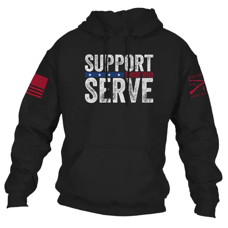 Men's Support Those Who Serve™  Hoodie - Black sold by Grunt Style