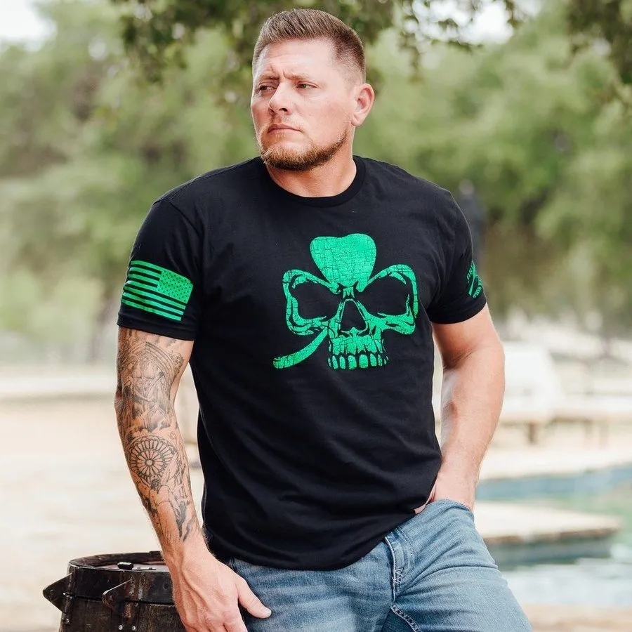 Clover Skull T-Shirt - Black sold by Grunt Style product image thumbnail 4