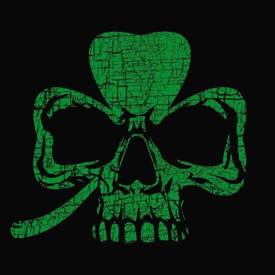 Clover Skull T-Shirt - Black sold by Grunt Style product image thumbnail 2