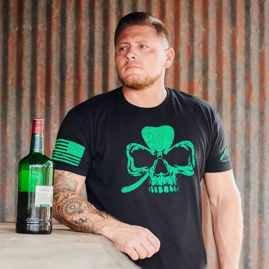 Clover Skull T-Shirt - Black sold by Grunt Style product image thumbnail 3