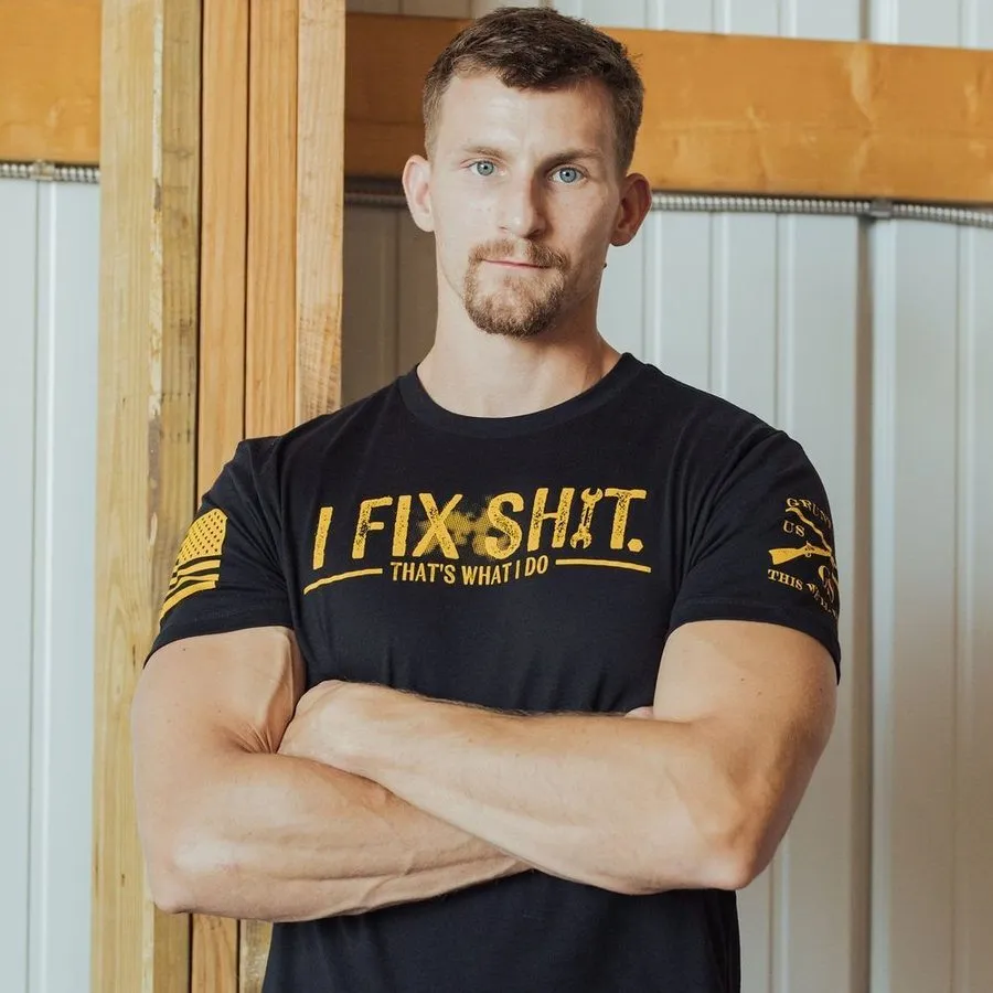 I Fix Sh*t T-Shirt - Black sold by Grunt Style product image thumbnail 3