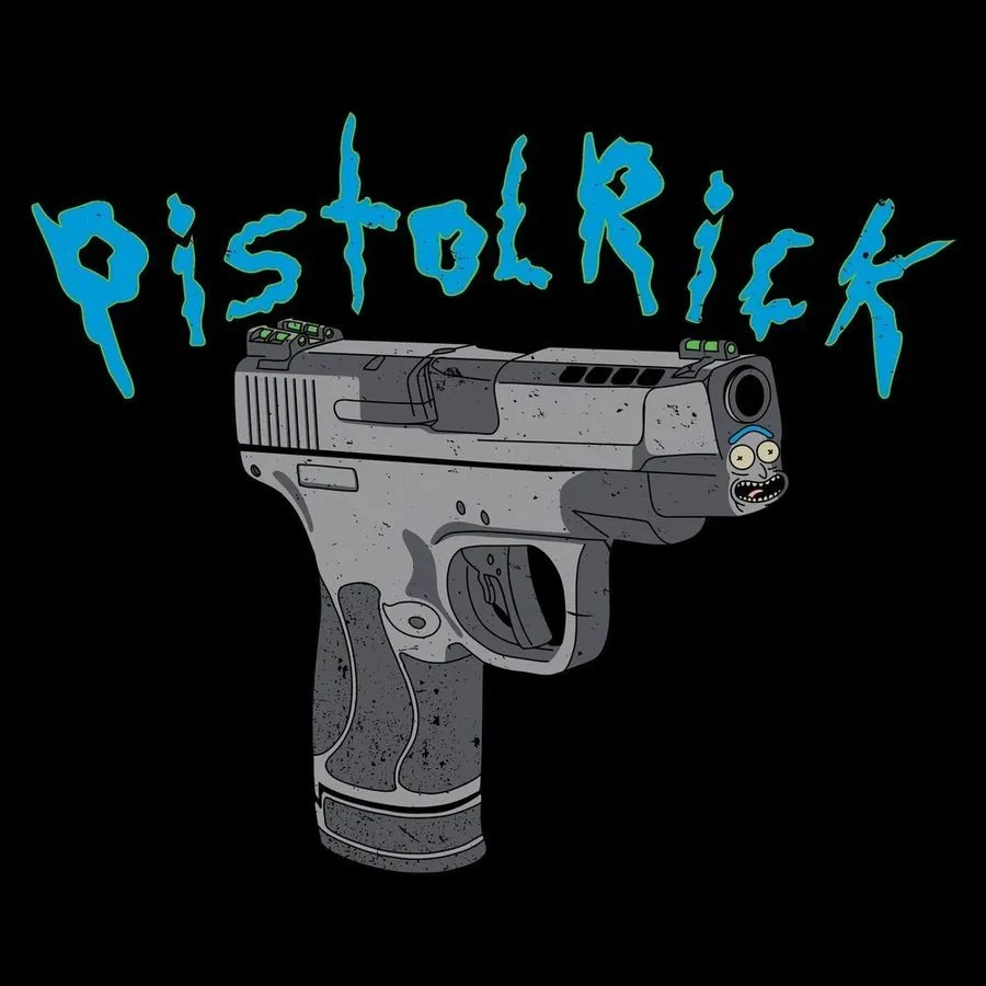 Pistol Rick T-Shirt - Black sold by Grunt Style product image thumbnail 2