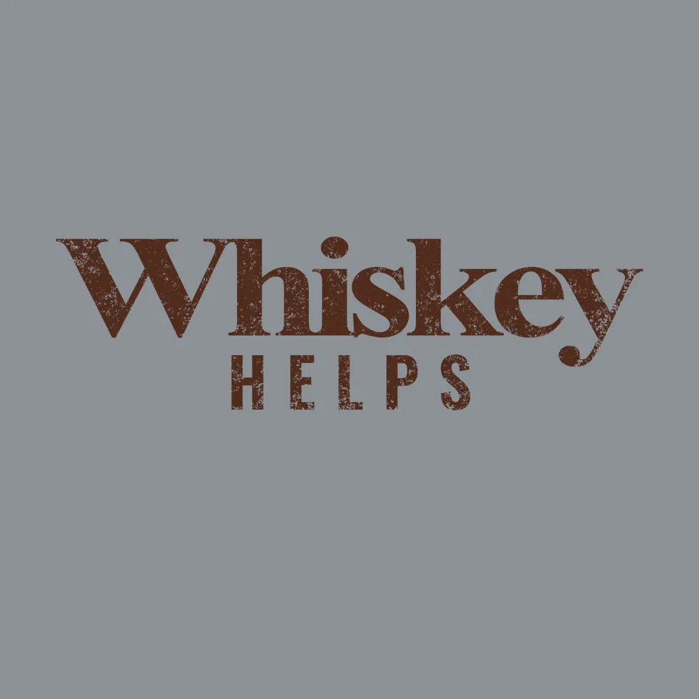 Whiskey Helps™ T-Shirt - Dark Heather Gray sold by Grunt Style product image thumbnail 2