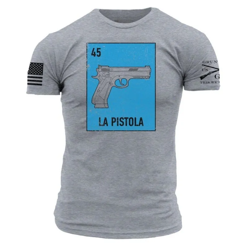 La Pistola T-Shirt - Dark Heather Gray sold by Grunt Style