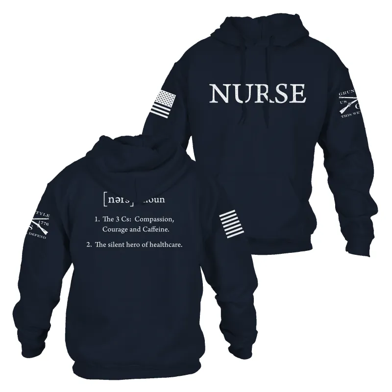 Nurse Defined Hoodie - Navy sold by Grunt Style