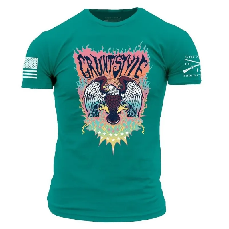 Electric Eagle T-Shirt - Heather Aqua sold by Grunt Style