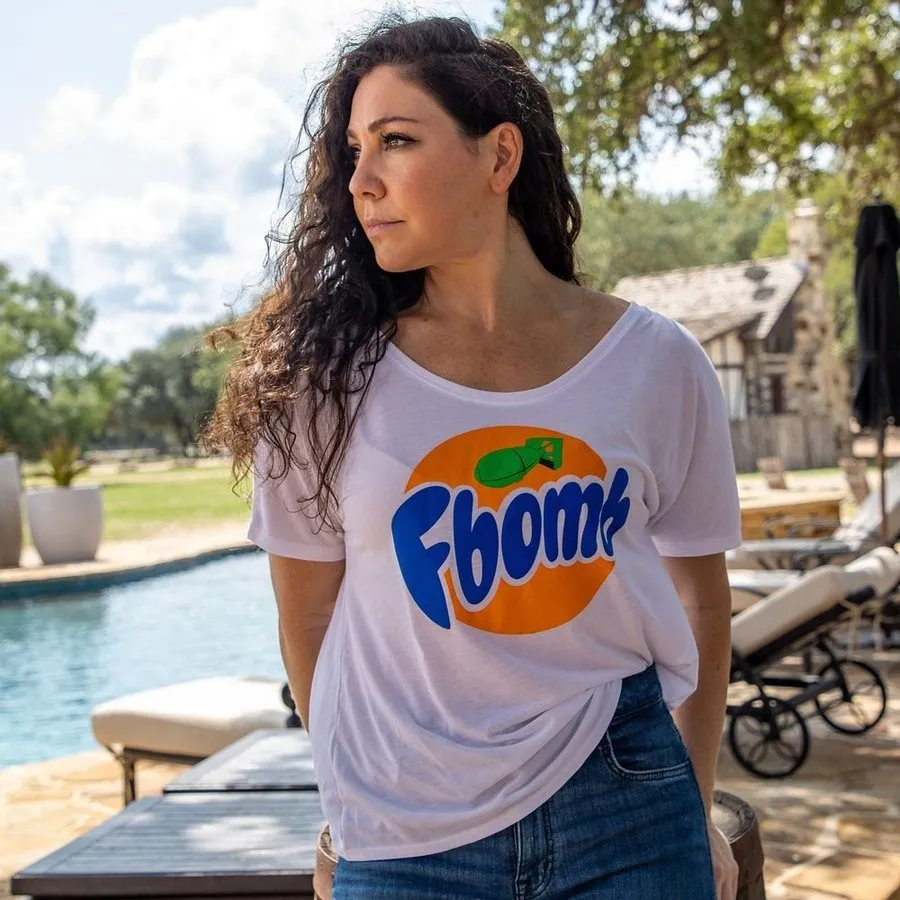 Women's F-Bomb Slouchy T-Shirt - White sold by Grunt Style product image thumbnail 3