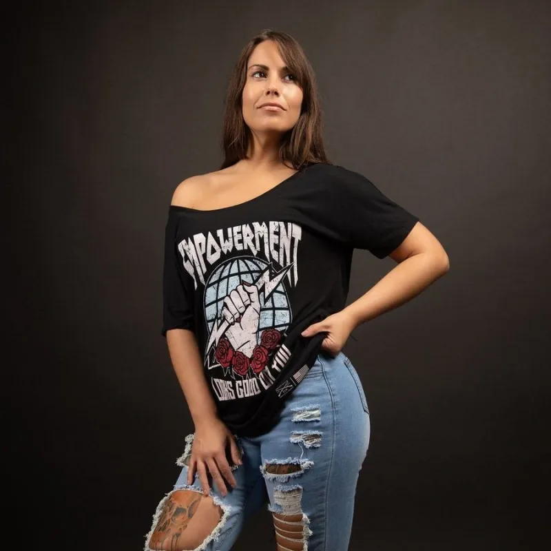 Women's Empowerment Slouchy T-Shirt - Black sold by Grunt Style