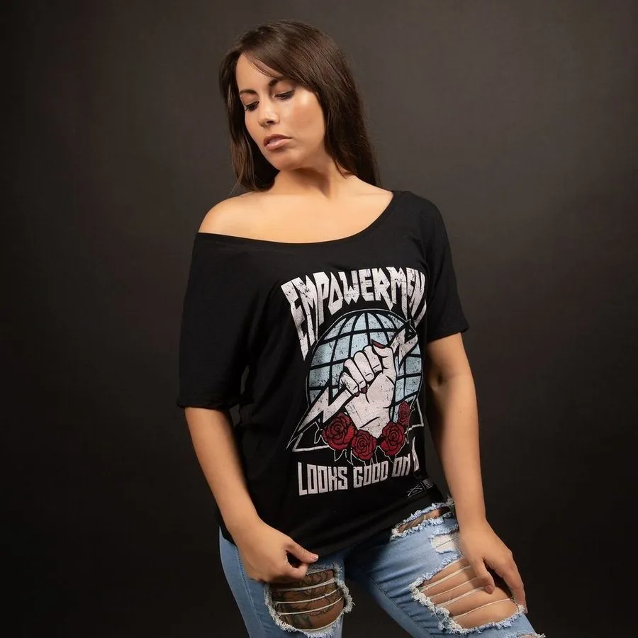 Women's Empowerment Slouchy T-Shirt - Black sold by Grunt Style product image thumbnail 4