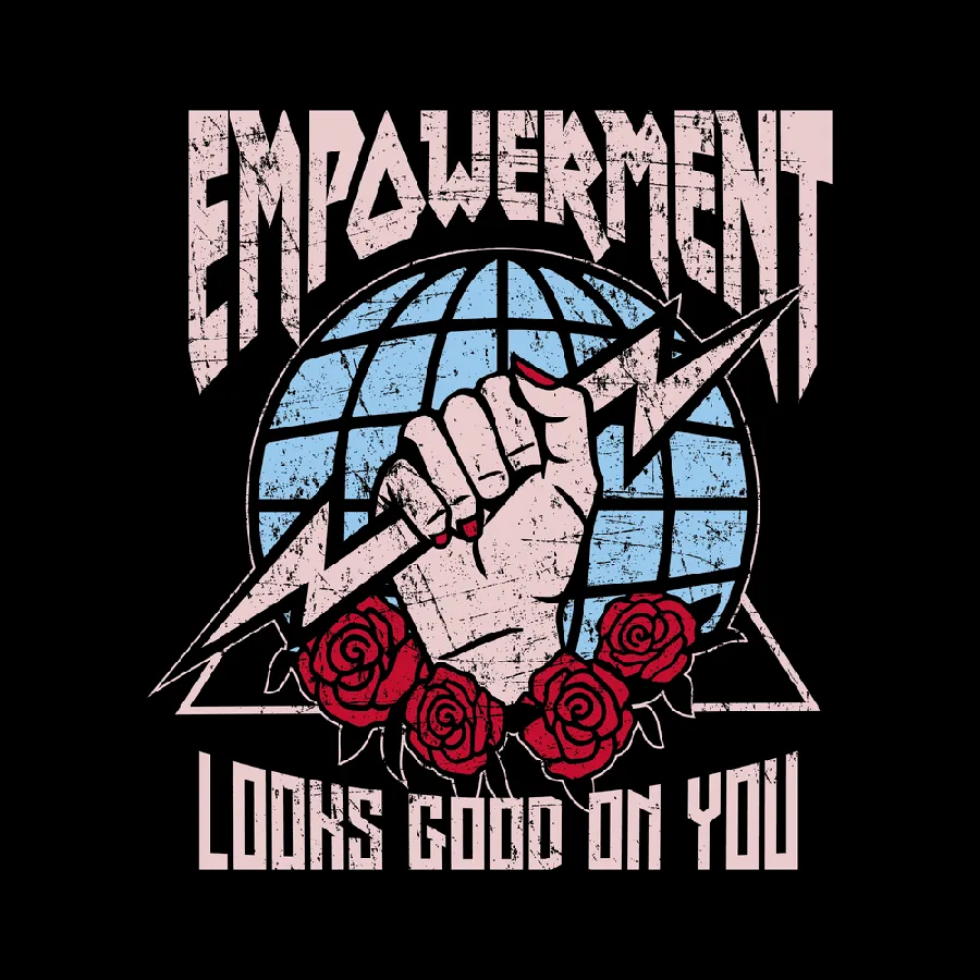 Women's Empowerment Slouchy T-Shirt - Black sold by Grunt Style product image thumbnail 2