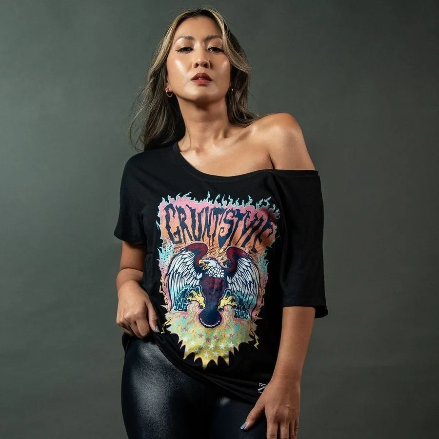 Women's Electric Eagle Slouchy T-Shirt - Black sold by Grunt Style product image thumbnail 5