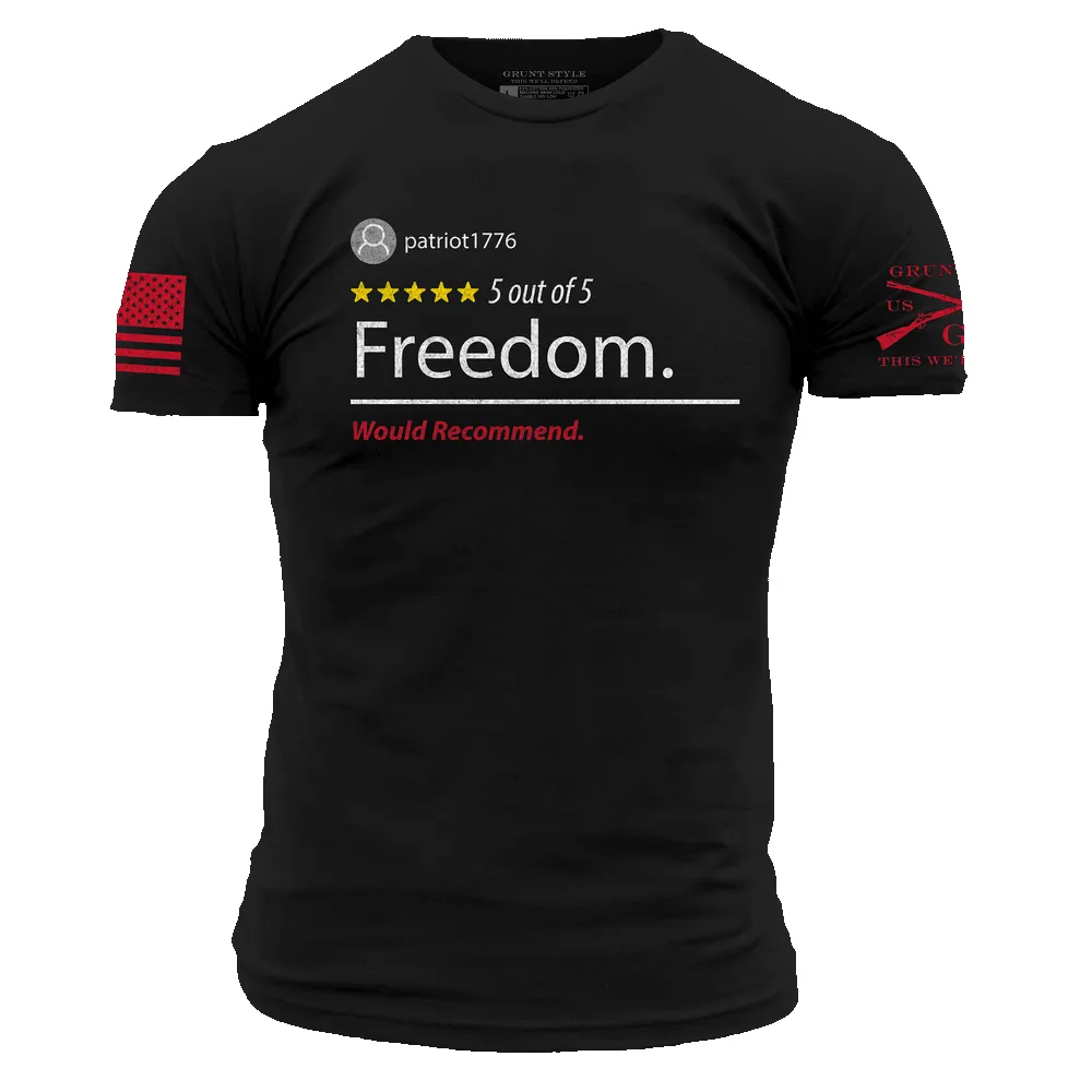 5 Star Freedom T-Shirt - Black sold by Grunt Style