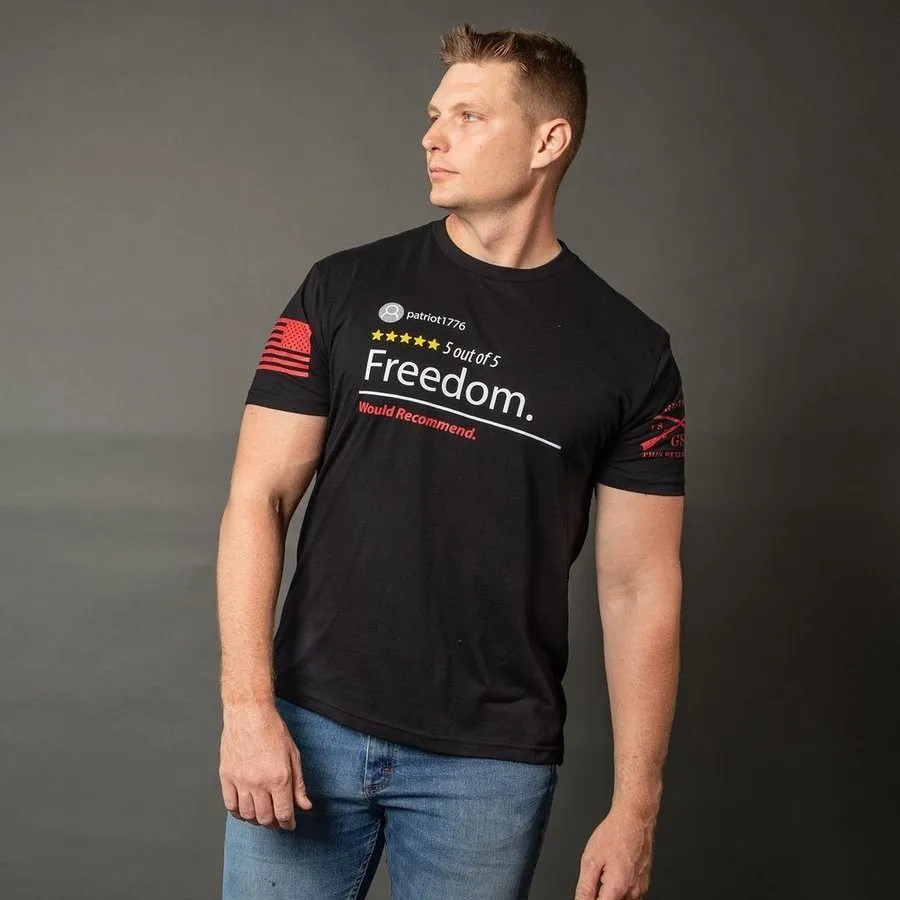 5 Star Freedom T-Shirt - Black sold by Grunt Style product image thumbnail 5