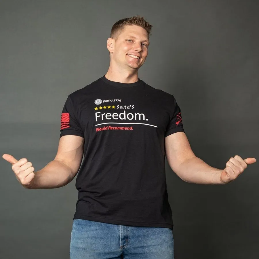5 Star Freedom T-Shirt - Black sold by Grunt Style product image thumbnail 4